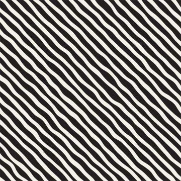 Seamless pattern with hand drawn waves. Abstract background with wavy brush s Stock Illustration