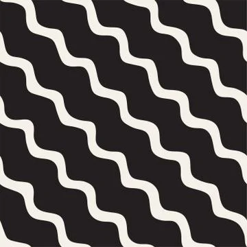 Seamless pattern with hand drawn waves. Abstract background with wavy brush s Illustrazione stock