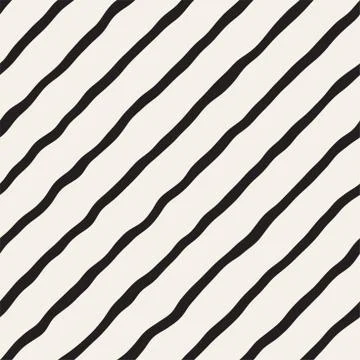 Seamless pattern with hand drawn waves. Abstract background with wavy brush s Stock Illustration