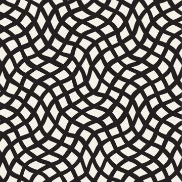 Seamless pattern with hand drawn waves. Abstract background with wavy brush s Stock Illustration