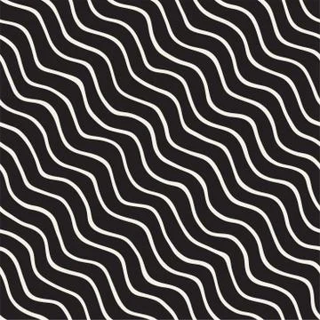 Seamless pattern with hand drawn waves. Abstract background with wavy brush s Illustrazione stock