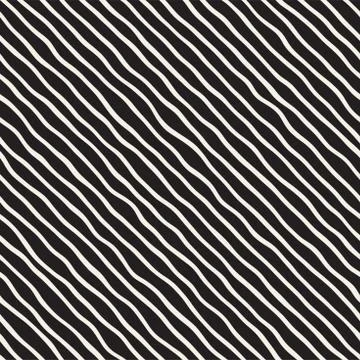 Seamless pattern with hand drawn waves. Abstract background with wavy brush s Stockillustratie