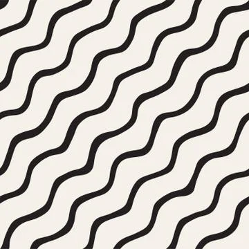 Seamless pattern with hand drawn waves. Abstract background with wavy brush s Stock Illustration