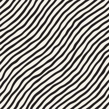 Seamless pattern with hand drawn waves. Abstract background with wavy brush s Illustrazione stock