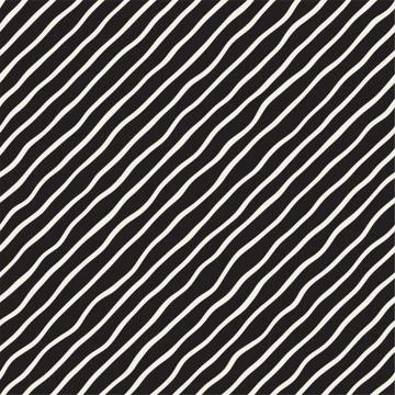 Seamless pattern with hand drawn waves. Abstract background with wavy brush s 스톡 일러스트