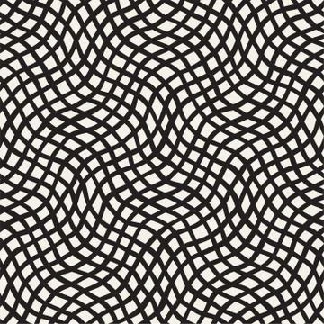 Seamless pattern with hand drawn waves. Abstract background with wavy brush s 스톡 일러스트