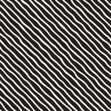 Seamless pattern with hand drawn waves. Abstract background with wavy brush s Illustrazione stock