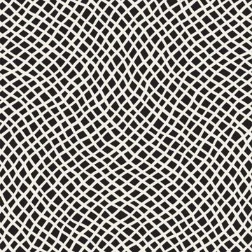 Seamless pattern with hand drawn waves. Abstract background with wavy brush s Stock Illustration