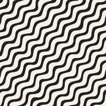 Seamless pattern with hand drawn waves. Abstract background with wavy brush s Illustrazione stock