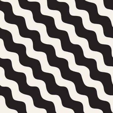 Seamless pattern with hand drawn waves. Abstract background with wavy brush s Stockillustratie