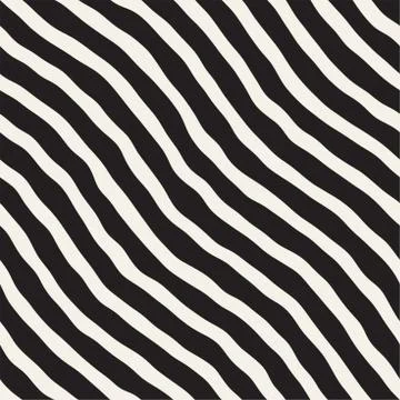 Seamless pattern with hand drawn waves. Abstract background with wavy brush s Illustrazione stock