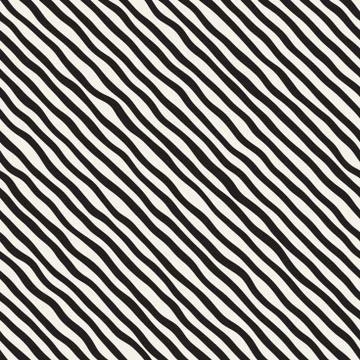 Seamless pattern with hand drawn waves. Abstract background with wavy brush s Illustrazione stock