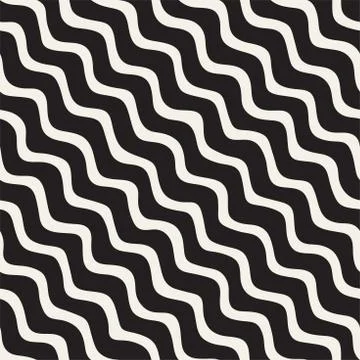 Seamless pattern with hand drawn waves. Abstract background with wavy brush s Stockillustratie