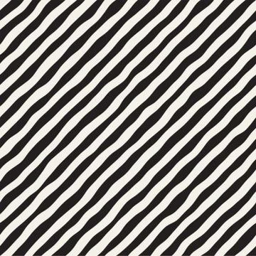 Seamless pattern with hand drawn waves. Abstract background with wavy brush s Stock Illustration