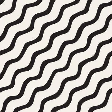 Seamless pattern with hand drawn waves. Abstract background with wavy brush s 스톡 일러스트