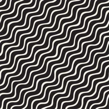 Seamless pattern with hand drawn waves. Abstract background with wavy brush s Illustrazione stock