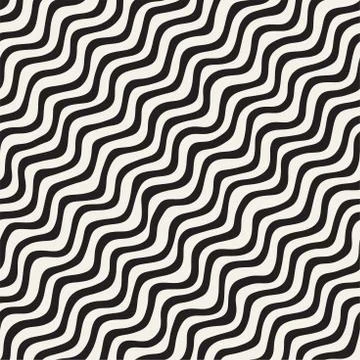 Seamless pattern with hand drawn waves. Abstract background with wavy brush s Stock Illustration