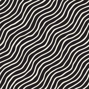 Seamless pattern with hand drawn waves. Abstract background with wavy brush s Stock Illustration