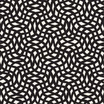 Seamless pattern with hand drawn waves. Abstract background with wavy brush s Stock Illustration