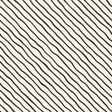 Seamless pattern with hand drawn waves. Abstract background with wavy brush s Illustrazione stock