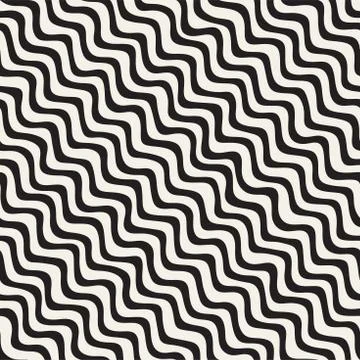 Seamless pattern with hand drawn waves. Abstract background with wavy brush s Stockillustratie