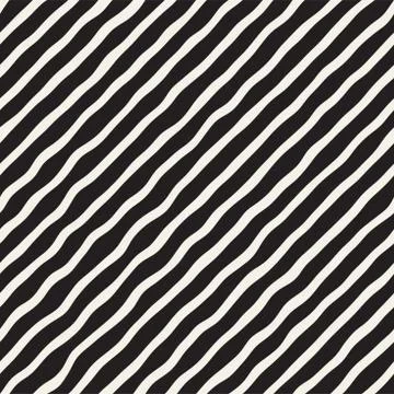 Seamless pattern with hand drawn waves. Abstract background with wavy brush s 스톡 일러스트