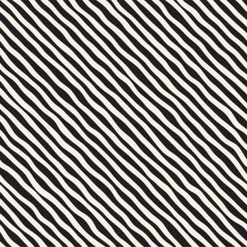 Seamless pattern with hand drawn waves. Abstract background with wavy brush s 스톡 일러스트