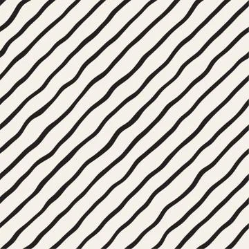 Seamless pattern with hand drawn waves. Abstract background with wavy brush s Stock Illustration