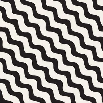 Seamless pattern with hand drawn waves. Abstract background with wavy brush s Stock Illustration