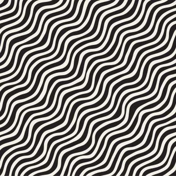 Seamless pattern with hand drawn waves. Abstract background with wavy brush s Illustrazione stock