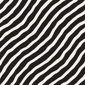 Seamless pattern with hand drawn waves. Abstract background with wavy brush s Illustrazione stock