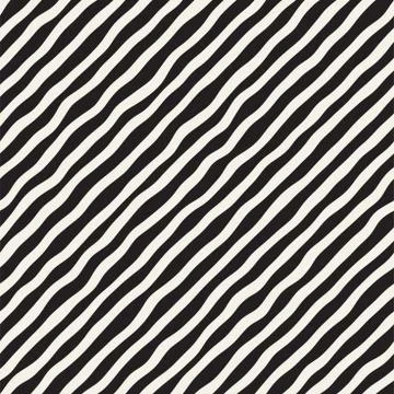 Seamless pattern with hand drawn waves. Abstract background with wavy brush s Stock Illustration