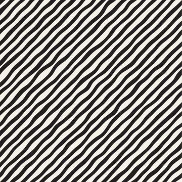 Seamless pattern with hand drawn waves. Abstract background with wavy brush s Stock Illustration