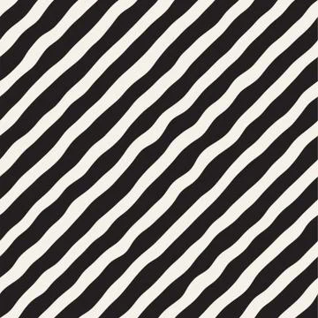 Seamless pattern with hand drawn waves. Abstract background with wavy brush s Stock Illustration