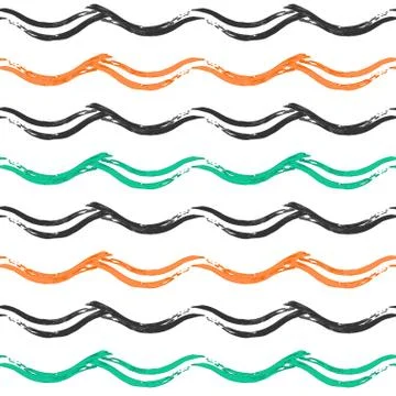 Seamless pattern with hand drawn waves. Illustrazione stock