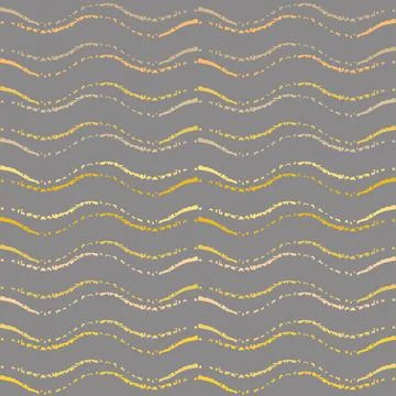 Seamless pattern with hand drawn waves. Stock Illustration