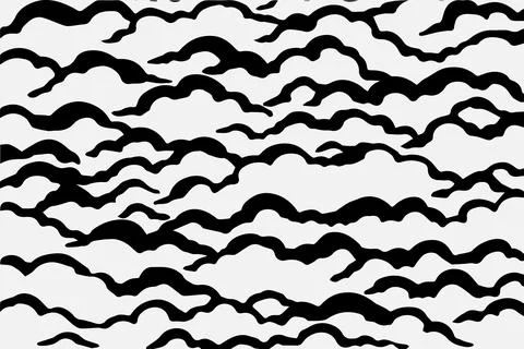 Seamless pattern with hand drawn wavy lines, editable EPS vector format 스톡 일러스트