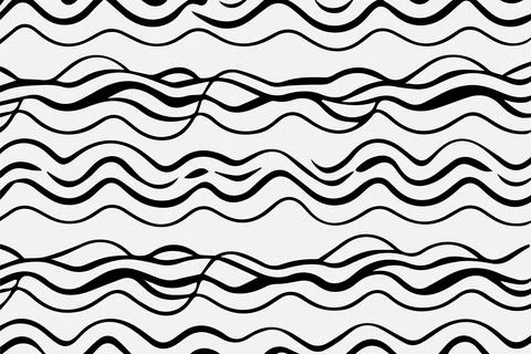 Seamless pattern with hand drawn wavy lines, editable EPS vector format Illustrazione stock