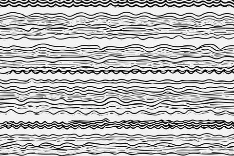 Seamless pattern with hand drawn wavy lines, editable EPS vector format Stock Illustration