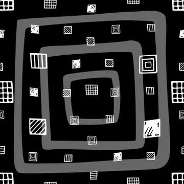 Seamless pattern with hand drawn white square Stock Illustration