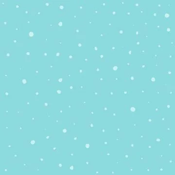 Seamless pattern hand drawn white snow flakes on blue, simple winter backgr.. Stock Illustration