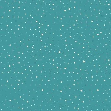 Seamless pattern hand drawn white snow flakes on blue, simple winter backgr.. Stock Illustration