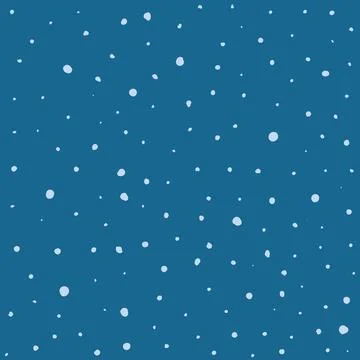 Seamless pattern hand drawn white snow flakes on blue, simple winter backgr.. 스톡 일러스트