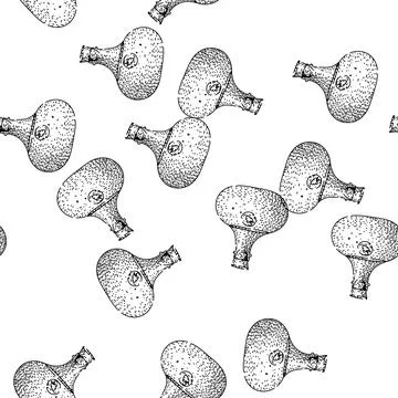 Seamless pattern Hand drawn wine bottle with grape emblem Illustrazione stock