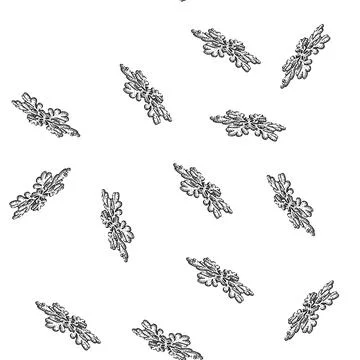 Seamless pattern Hand drawn winter snowflake crystal outlining decor 스톡 일러스트