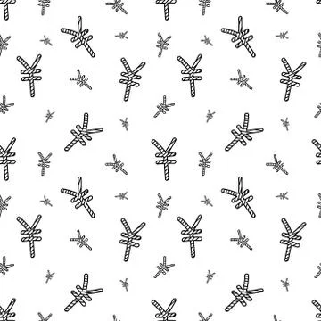 Seamless pattern with hand drawn yen sign Stock Illustration