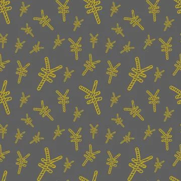 Seamless pattern with hand drawn yuan sign Stock Illustration