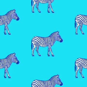 Seamless pattern with hand drawn zebra vector illustration. イラスト素材