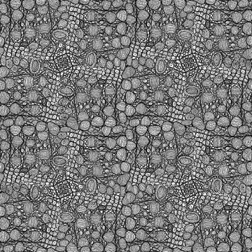 Seamless pattern hand drawning. Reptile skin of crocodile, alligator, monitor Stock Illustration