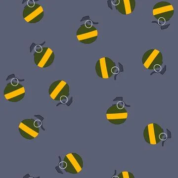 Seamless pattern hand grenade cartoon vector Illustrazione stock